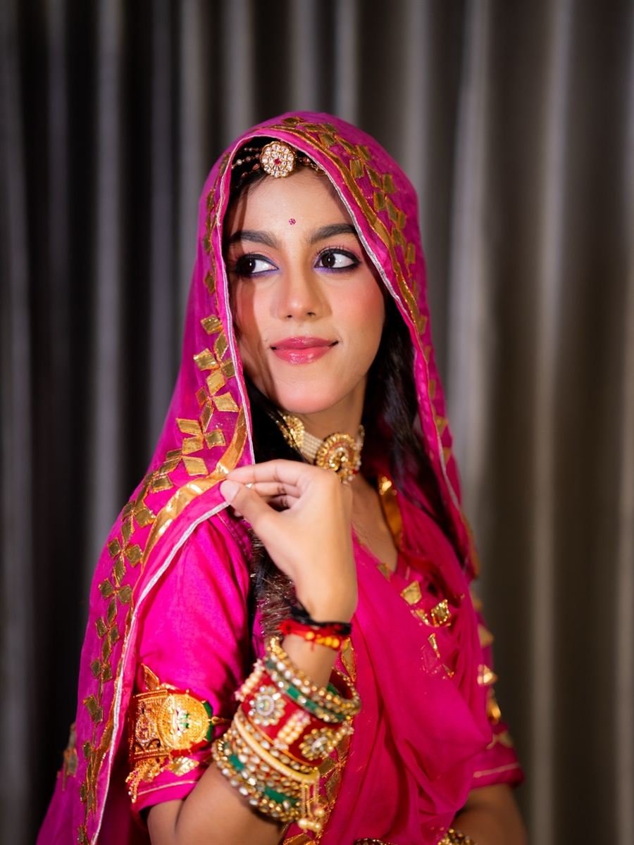 Marwari bridal look with borla